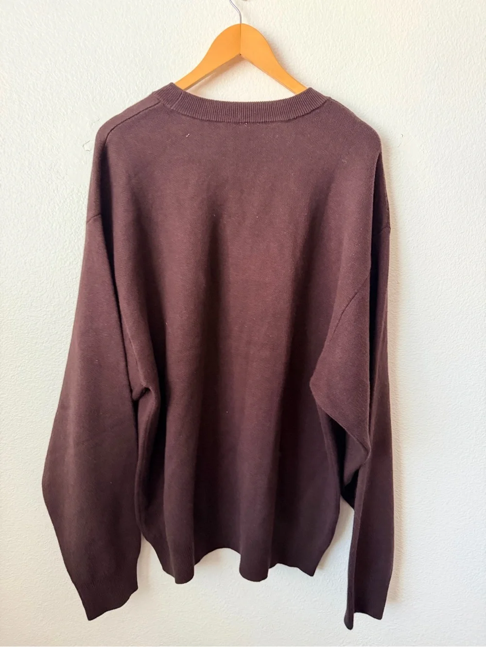 SKIMS Cotton Knit Sweater Mens Phoenix Brown Long Sleeve Pullover Large